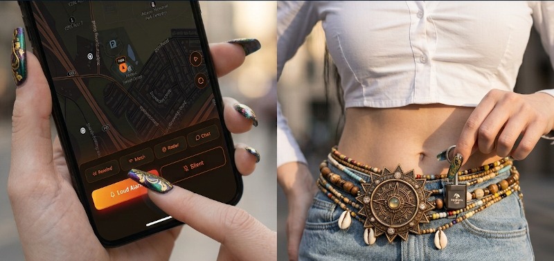 A woman using The Raptor's Call app to see her team